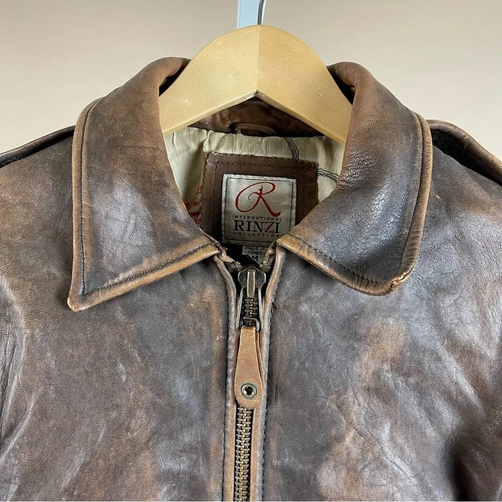 Vintage Top Gun Military Pilot Flight Australian Lamb Leather Jacket Medium